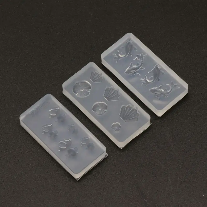 

3Pc Mini Size Goldfish Lotus Leaf Earrrings Water Dag DIY Resin Jewelry Mold Kit 87HC