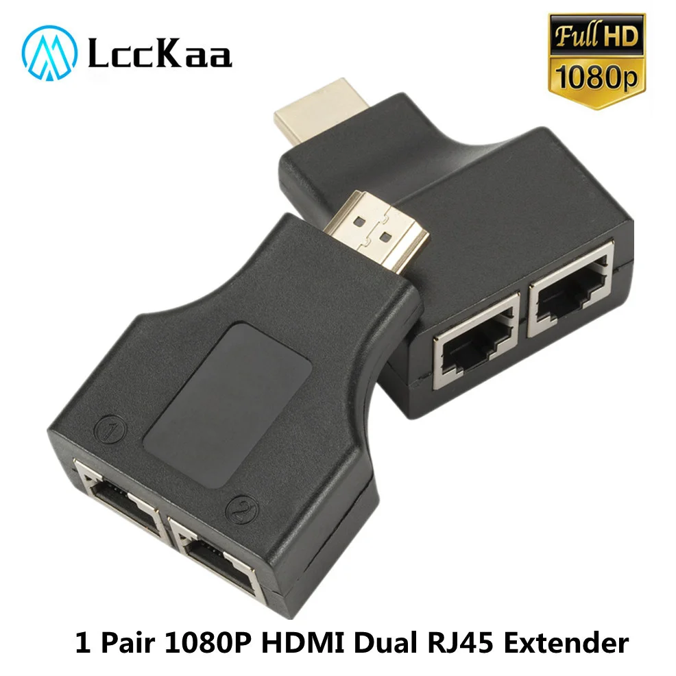 LccKaa 1 пара 1080P HDMI двойной RJ45 CAT5E CAT6 UTP LAN Ethernet удлинитель Ретранслятор адаптер до 30 м