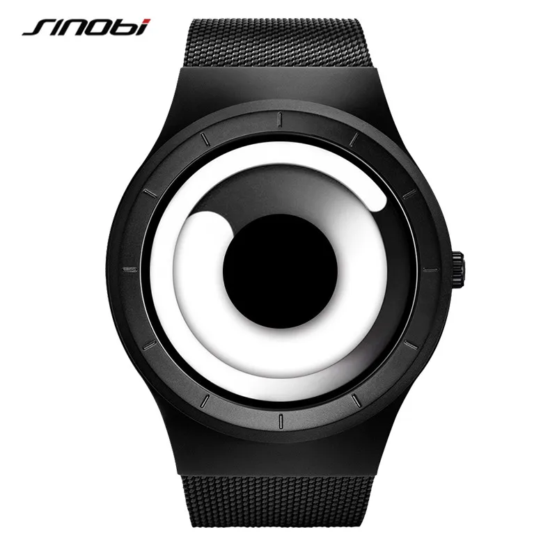 black white Уникальный Vortex концепция часы для мужчин Высокое качество 316L нержавеющая сталь Милан группа современный тренд спортивные черные наручные часы для мужчин Лидер продаж - Цвет: black white