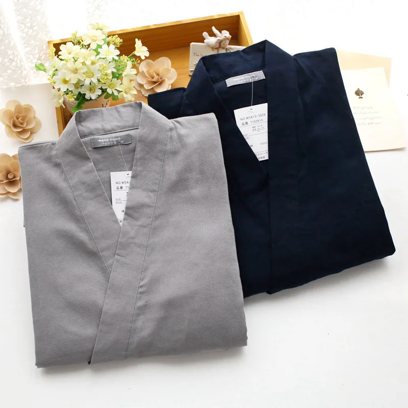 

Women Traditional Pajamas Set Cotton Robe Pants Kimono Haori Yukata Nightgown Japan Style Soft Gown Sleepwear Obi Outfits Men