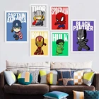 Версии супергероев Marvel живопись на холсте, мультфильмы плакат креативная комбинированная Детская wall art номер Куадрос Декор