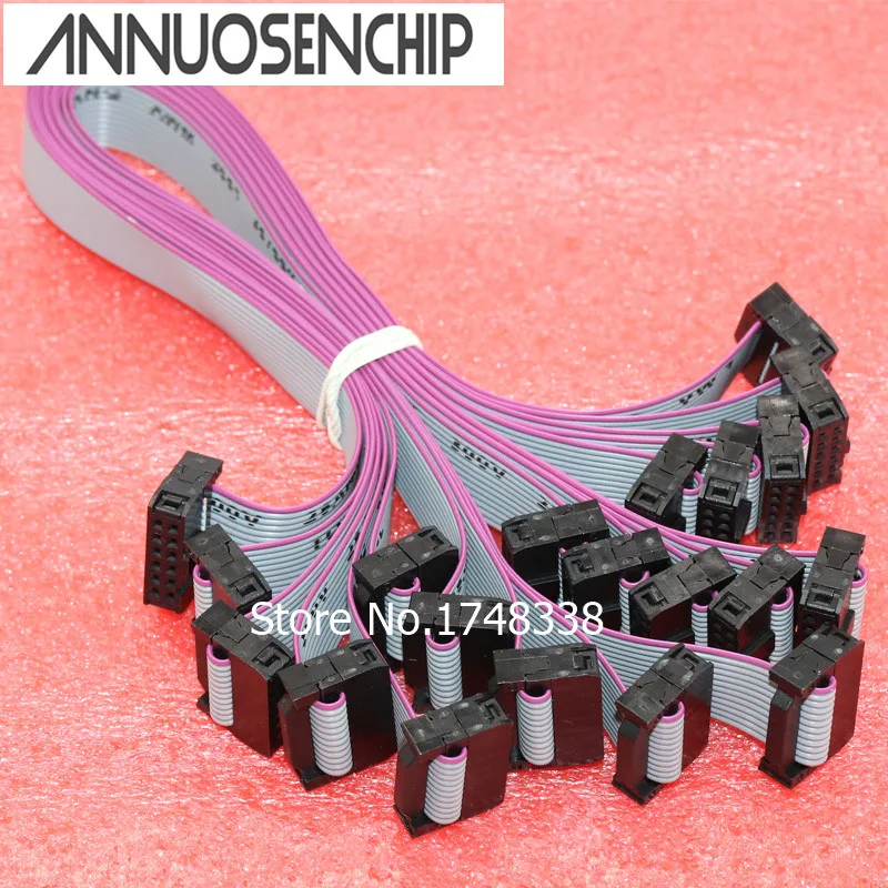 FC-16P  USBISP  JTAG AVR   Gray cable horns seat cable  Double pressure spacing 2.54  Length 10CM