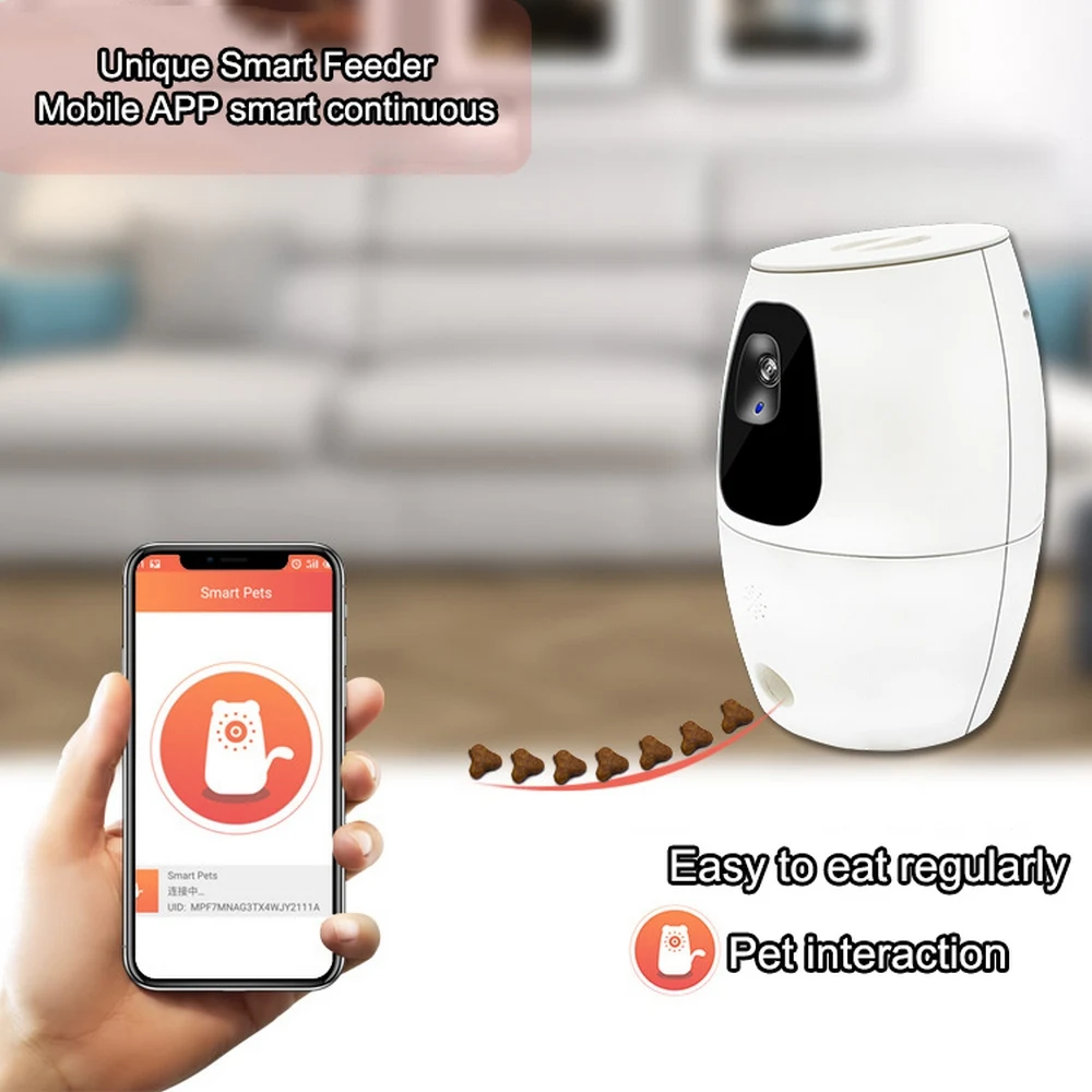 Кормушка для домашних питомцев устройство кормления кошек с камерой умное