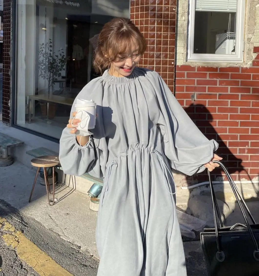 

Chic French lazy design feels loose long dress