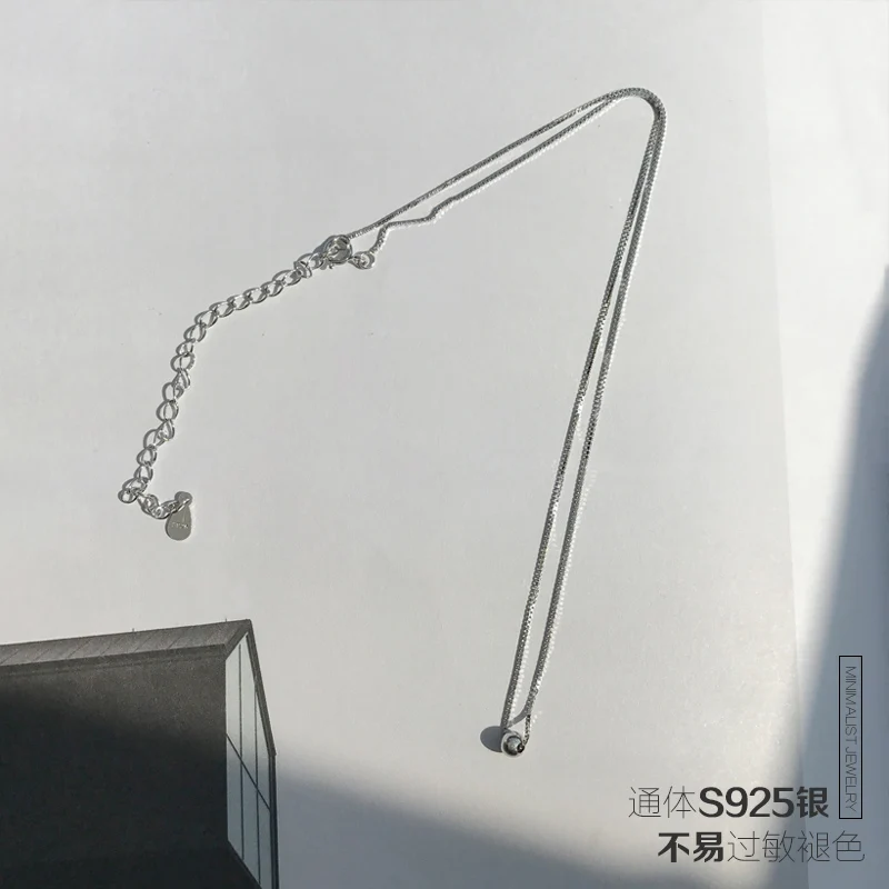 

Authentic 925 Sterling Silver Dainty Droplets simple Necklace Fit Original Women 4mm Bead pendant cute Charm Gift DIY Jewelry