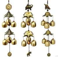 Lucky Wind Chime Metal Copper Windbell Vintage Dragon Fish Home Garden Patio Hanging Pendants Decoration 50pcs/lot SN4128