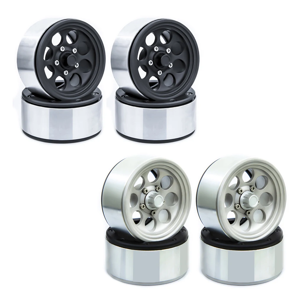 

4Pcs 1.9" Beadlock Wheel Hub Rim Replace Accessory for 1/10 RC Crawler for SCX10 90046 TRX4 D90 RC Car Trunk Parts