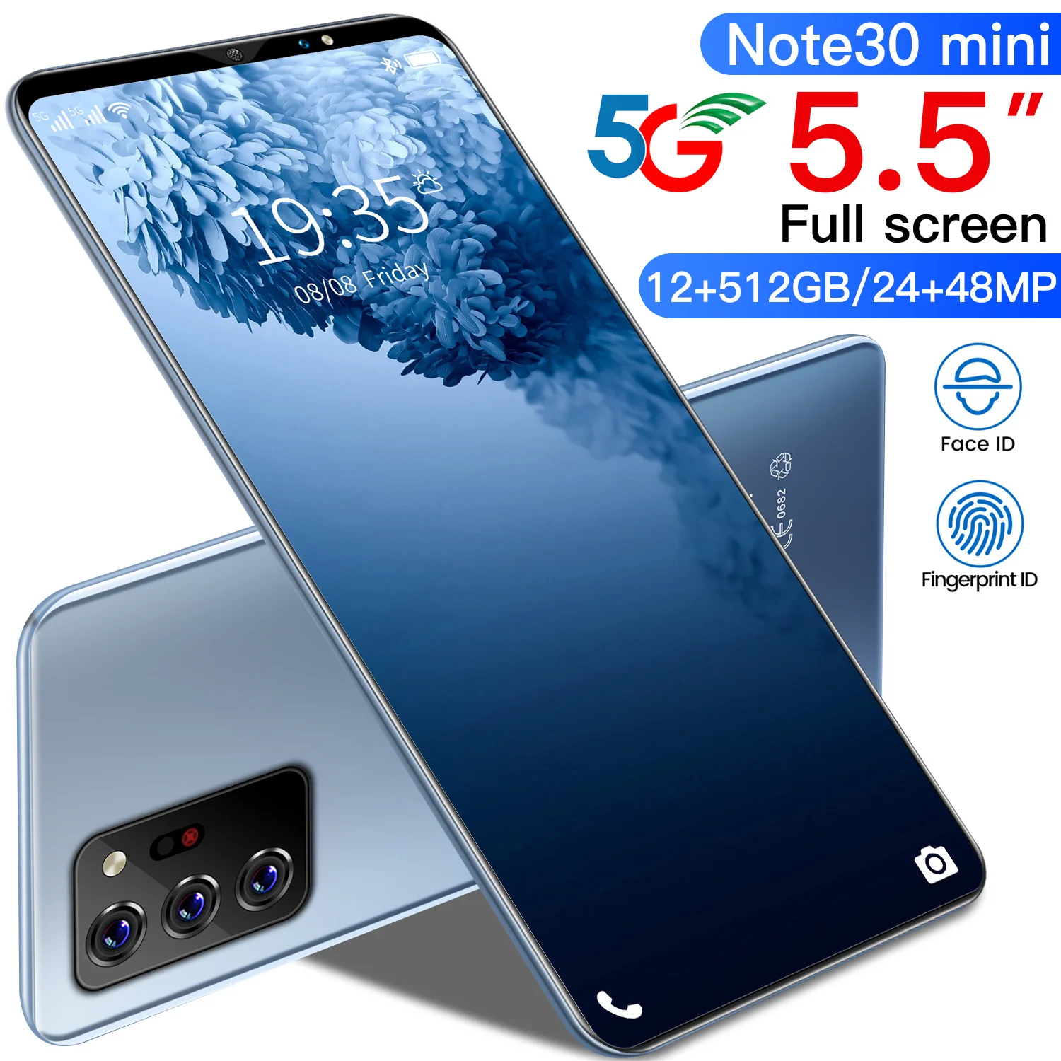 

N30mini Smartphone Android10.0Cell Phone 5G 6+128GB MTK6889 Deca Core 24+48MP Unlocked Cell Phones Global Version Featured Phone