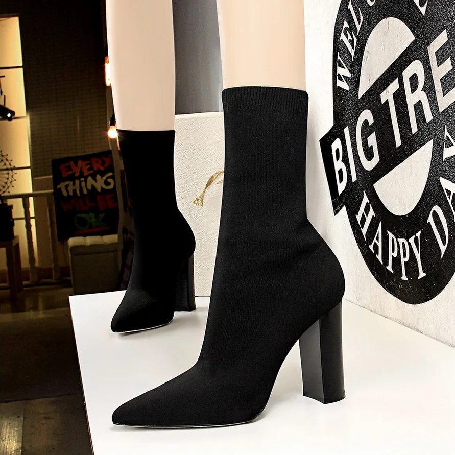 Ботильоны для женщин на массивном каблуке сезон весна осень Новинка 2019 года