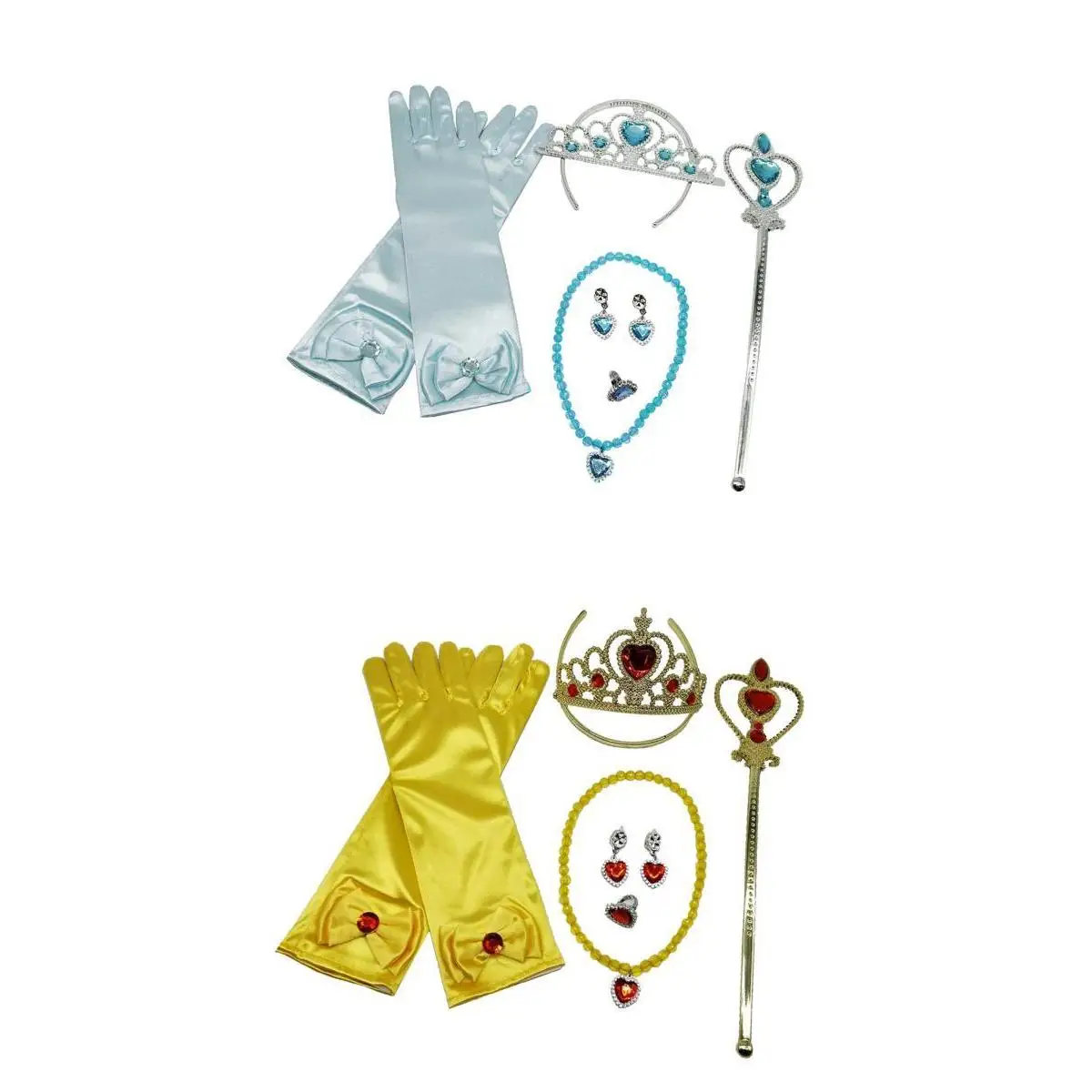 Синий желтый принцесса одеваются аксессуары подарочный набор для Belle Crown Sceptre