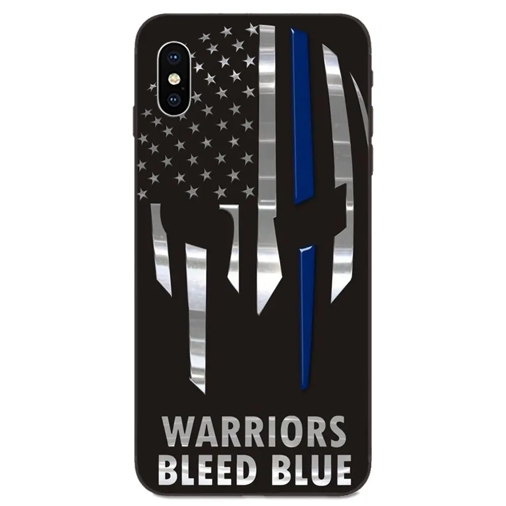 TPU Design Thin Blue Line American Us Flag For Galaxy A8 A9 Star Note 4 8 9 10 S3 S4 S5 S6 S7 S8 S9 S10 Edge Lite Plus Pro G313 | Мобильные