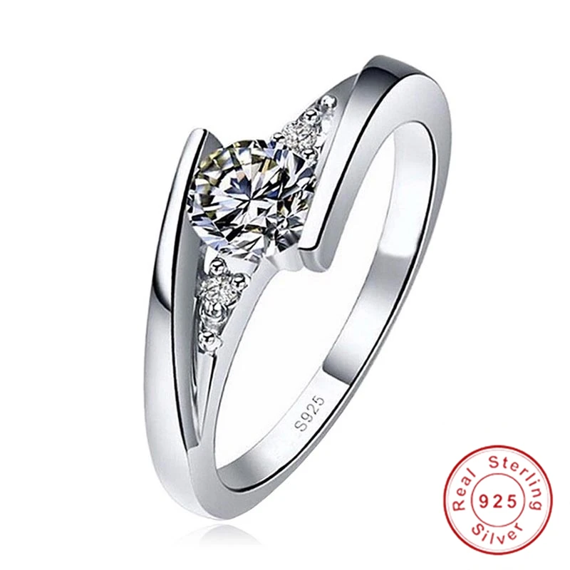 Romantic Wedding Rings For Lover Original 925 Sterling Silver Couple Engagement Party Jewelry Bands | Украшения и аксессуары