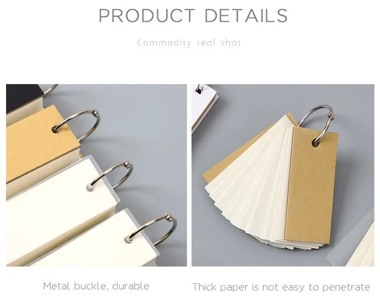 1PC Mini Loose-leaf Notebook Cute Ring Buckle Environmental word book Card Tearable Notepads kawaii memo pad No stickiness