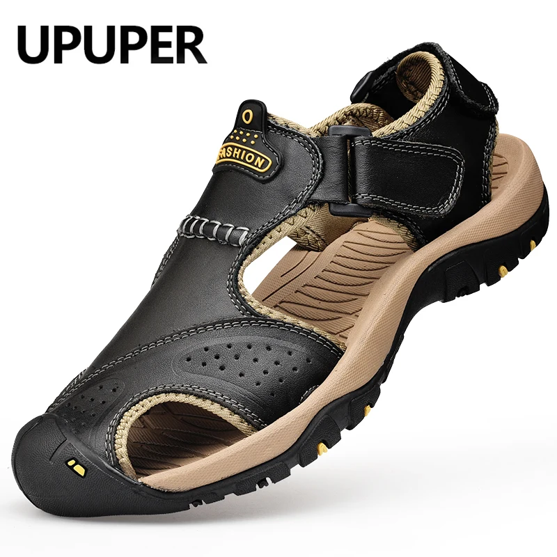 UPUPER 2020 мужские сандалии из натуральной кожи летние классические гладиаторские