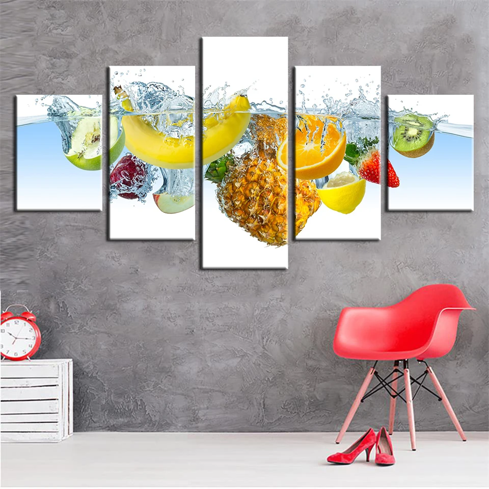 Wall Art Модульная картина Hd печатные картины плакат с изображением фруктов 5 шт.