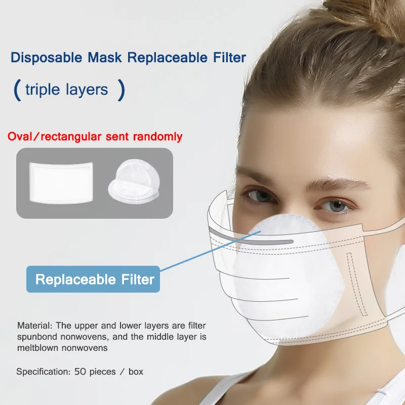 Одноразовая маска для лица с фильтром нетканый Универсальный Сменный фильтр