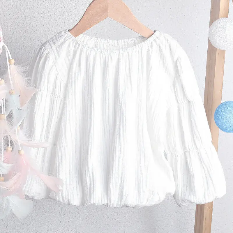 Cute Toddler Kids Girls Long Sleeve Blouses Solid Color Cass Tops 2019 Autumn Fashion Pullover Blouse 1-6T | Детская одежда и