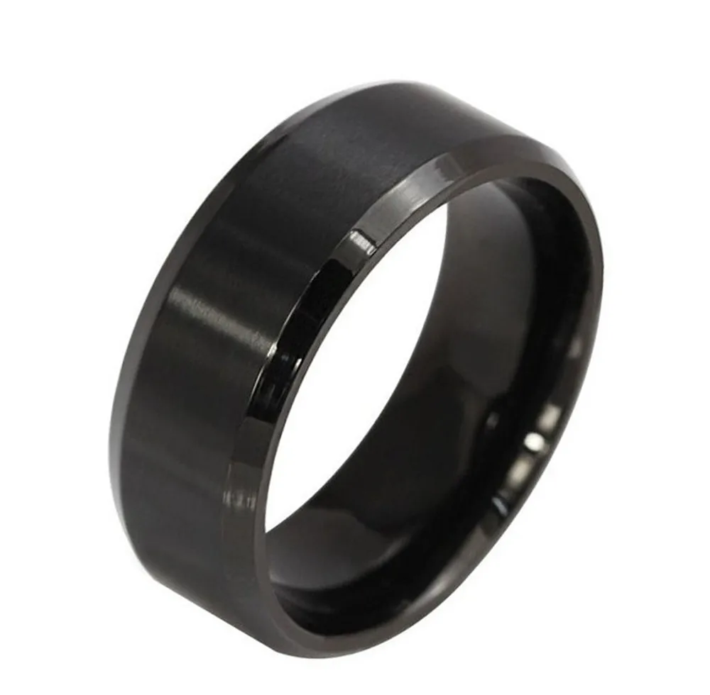 Кольца из титановой стали мужские черные кольца модные ювелирные изделия