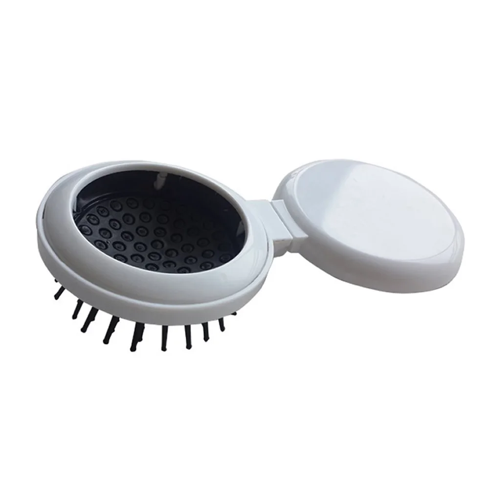 Круглая Складная Расческа с зеркалом портативная щетка для волос путешествий