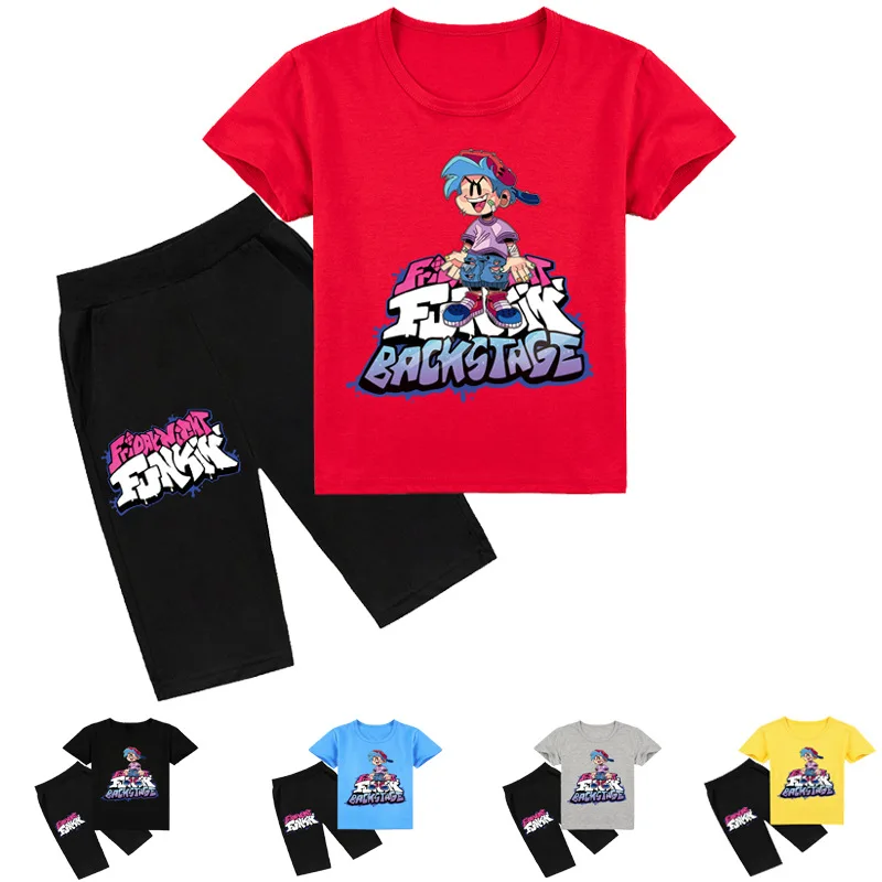 

2-16Y Fashion Friday Night Funkin Clothes Kids Short Sleeve T-shirt Shorts 2pcs Set Toddler Girl Outfits Baby Boy Clothing Set