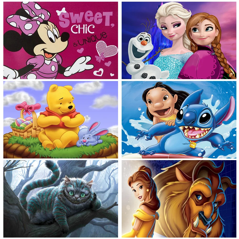

DIY 5D Diamond Painting Embroidery Cartoon Disney Frozen Ice Princess Cross Stitch Round Drill Mosaic Hobby Home Decor