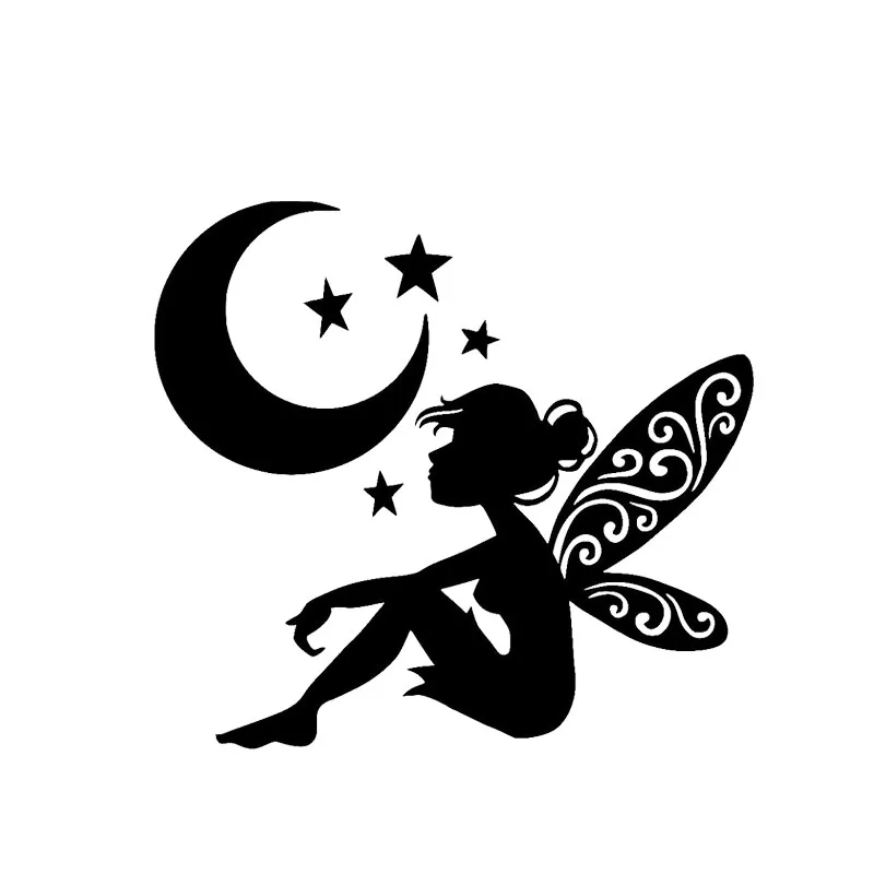 

Cover scratches lovely fairy angel and Moon Star Car Stickers / car exterior beauty / moon personality decals pvc14cm * 13cm