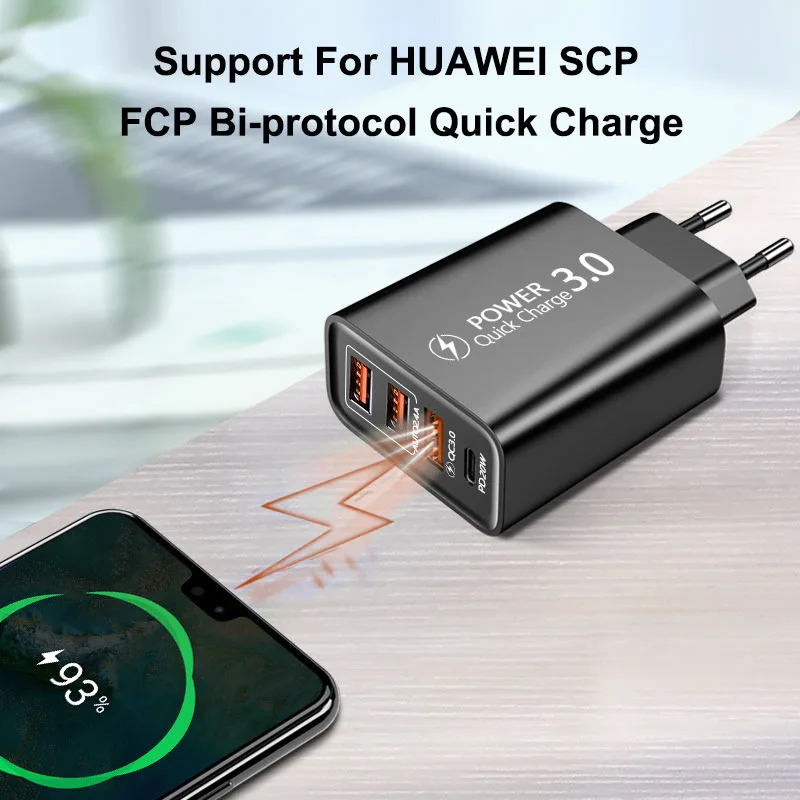 PD 20W USB 3.0 Type-C Charger Fast Quick Charge Mobile Phone For Iphone 11 12 13 Samsung Xiaomi Android Ipad C Power Adapter | Мобильные