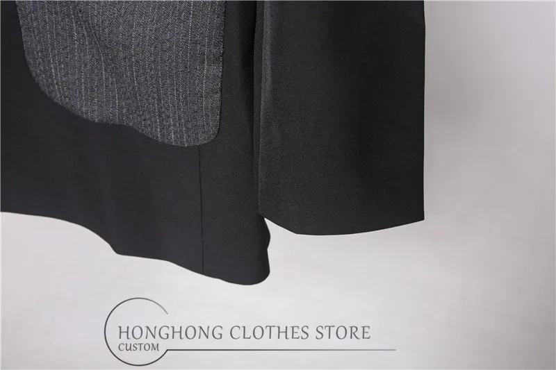 Мужской Асимметричный костюм в полоску кружевной декоративный большого размера