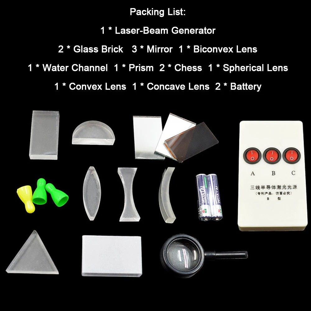 

Optical Equipments Experiments Concave Convex Lens Prism Set Physical Optical Kit Laboratory Equipment