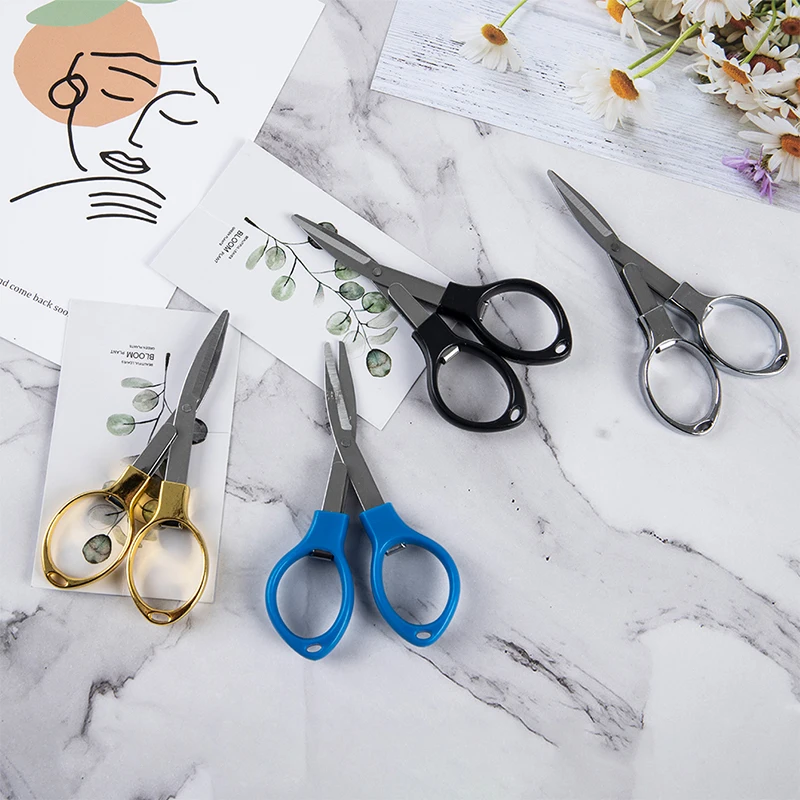 

Mini Stainless Steel Folding Scissors Keychain Fishing Scissor Cutter Camping Tool Fishing Pliers Scissors Line Cutter Tool