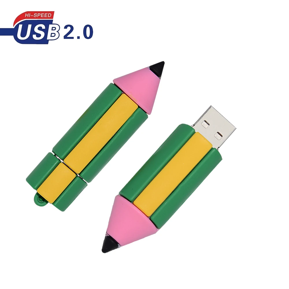 

Cartoon pencil usb 2.0 flash drive pen drive 32GB 16GB 8GB 4GB usb flash drives memoria 64gb 128gb usb stick pen drive for gift