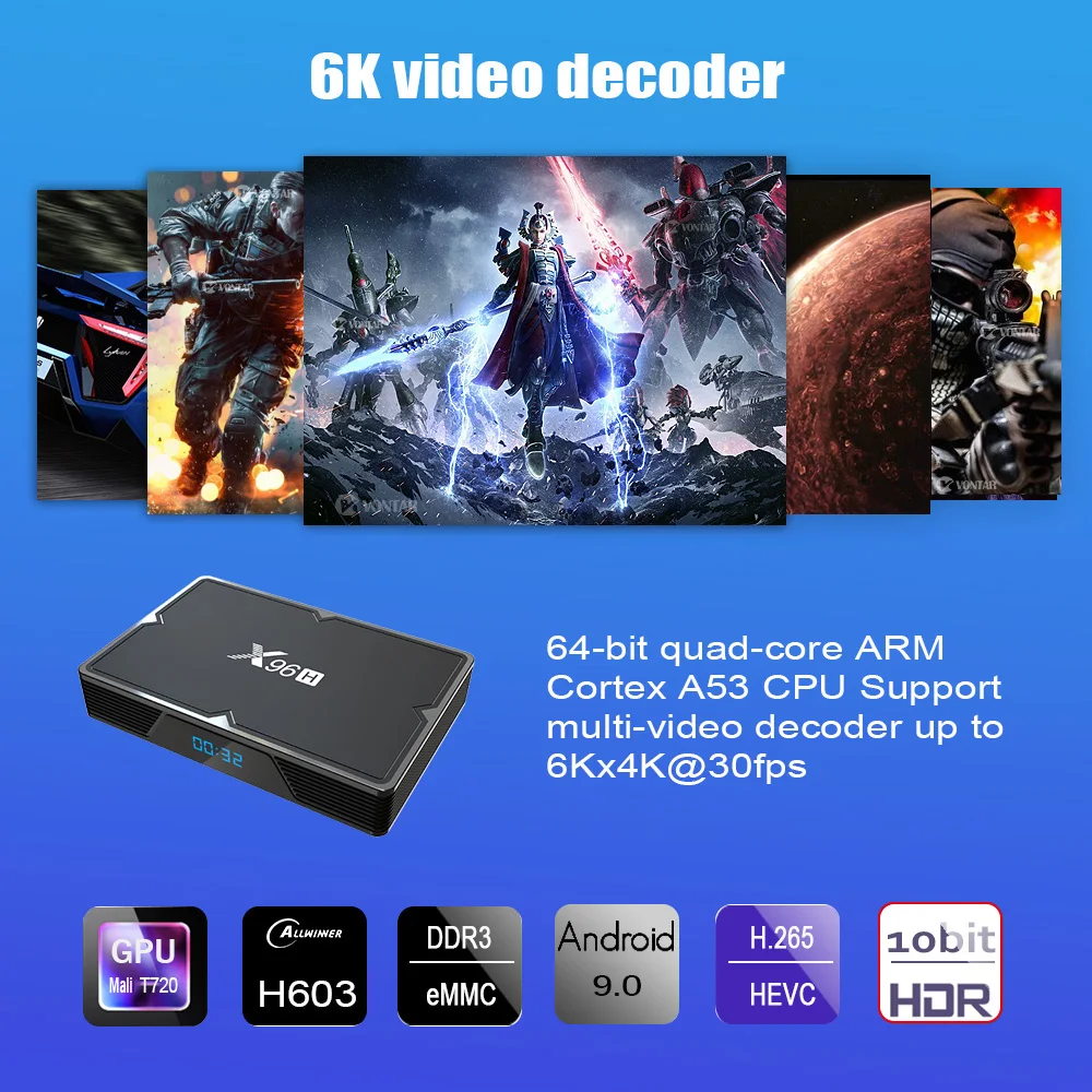 Новейший X96 мини 4K Смарт ТВ приставка Android 9,0X96 H 4 ГБ ОЗУ 64 Гб ПЗУ медиаплеер Allwinner H603 Netflix Youtube 2G/16G телеприставка