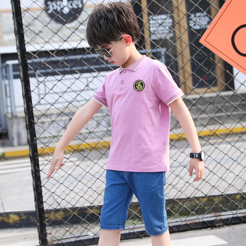 Детская одежда для мальчиков комплект из 2 предметов футболка-поло с коротким