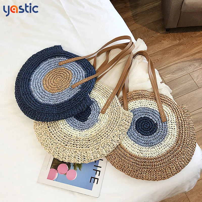 

YASTIC Luxury Straw Bags Women Rattan Shoulder Beach Handbag Totes Bag 2021
