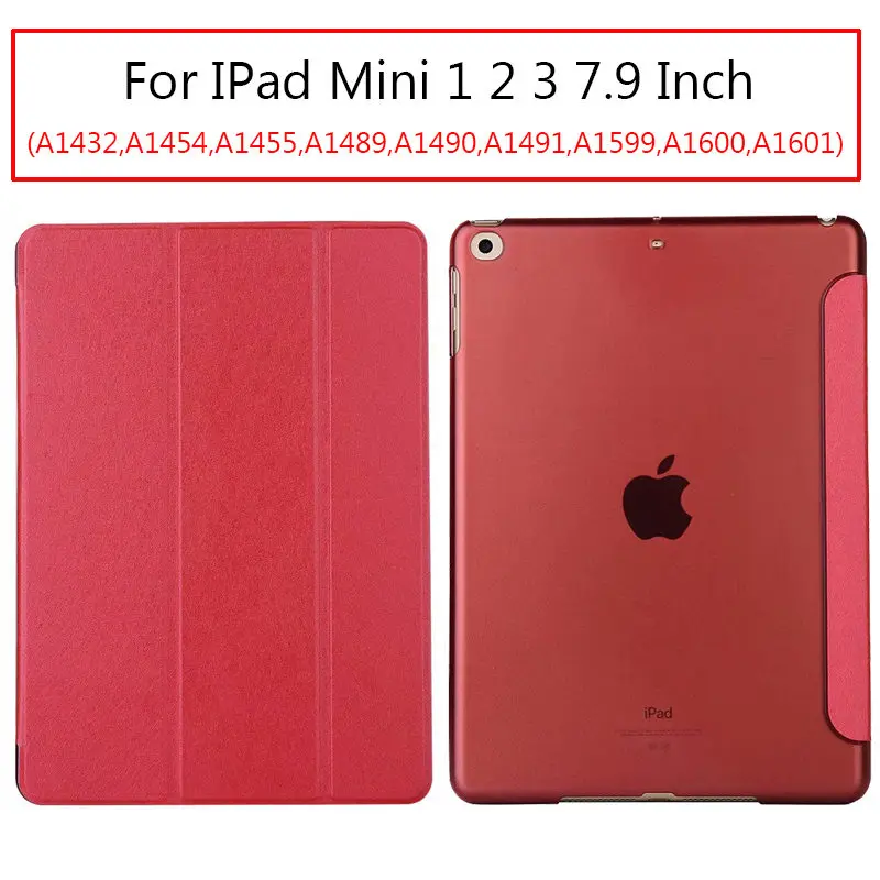 Mini 1 2 3 Red Ультратонкий чехол для IPad Mini 1/2/3 чехол из искусственной кожи чехол-подставка эластичная кожа геометрический флип-чехол для Apple IPad Mini 2 3 Чехол - Цвет: Mini 1 2 3 Red