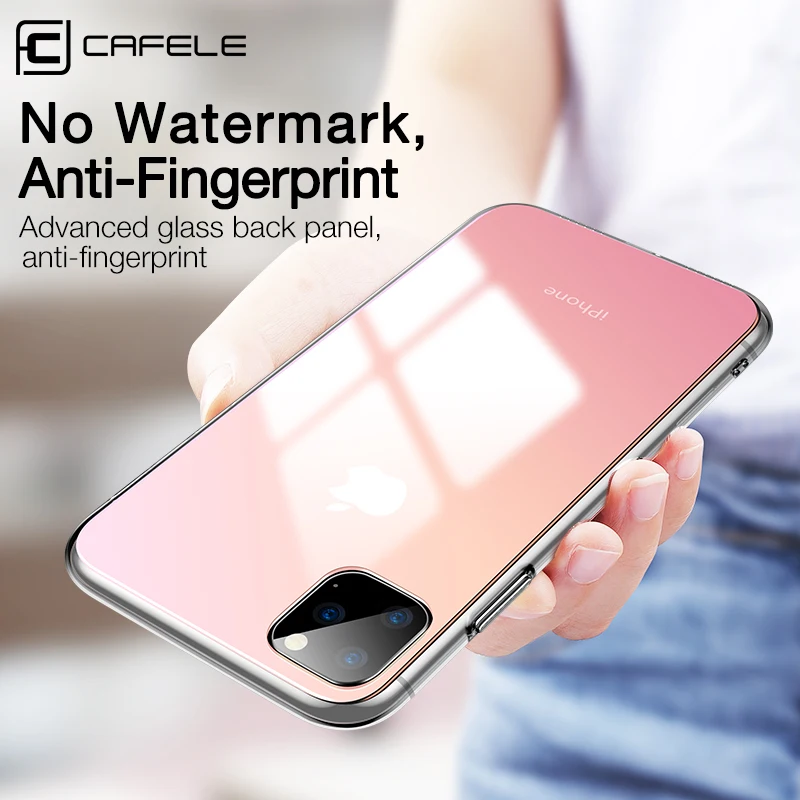 Роскошный чехол Cafele из закаленного стекла для iPhone 11 Pro Max градиентный цветной