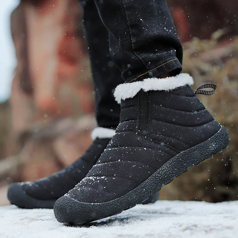 

Brand Winter Waterproof Ankle Snow Men Boots Shoes Women With Fur Plush Warm Warm Male Casual Boot Sneakers Masculino Outdoor