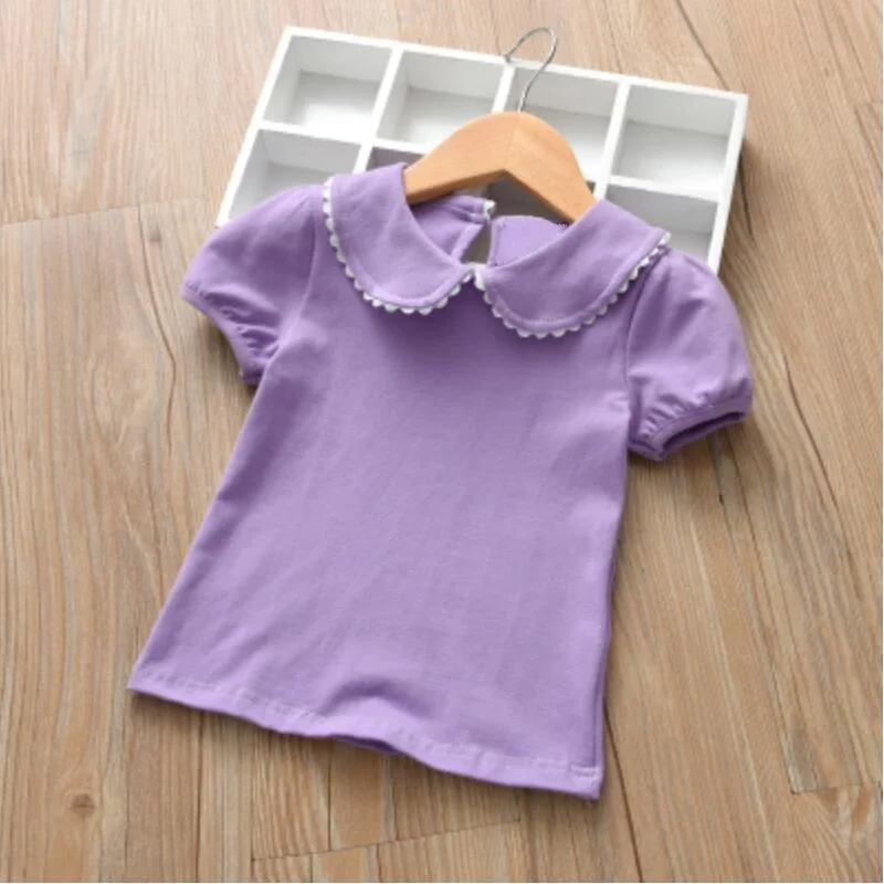 Летние школьные футболки для девочек хлопковая футболка с коротким рукавом