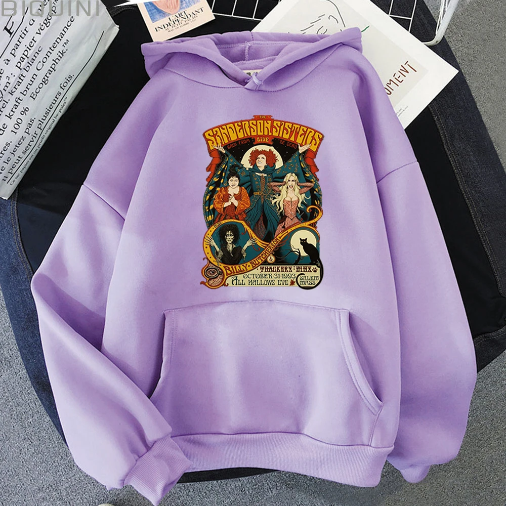 

Halloween Hoodie Harajuku Style Sweatshits Funny Graphic Hoodies Streetweat Cartoon Oversize Itself Hoody Gothic Purple Clothes