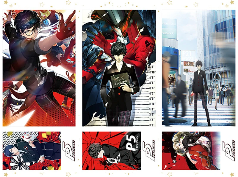 Hot Persona 5 мультяшная аниме открытка почтовые открытки стикеры набор