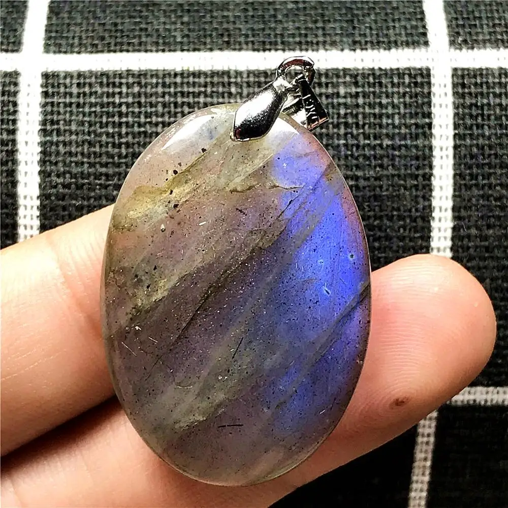 Топ Подвеска из натурального Лабрадорита для женщин мужчин синий светильник