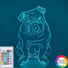 Светодиодный ночсветильник 3D в английском стиле, настольная лампа с бульдогом, акриловый ночсветильник для домашних животных, декор для комнаты, детский подарок на день рождения и Рождество
