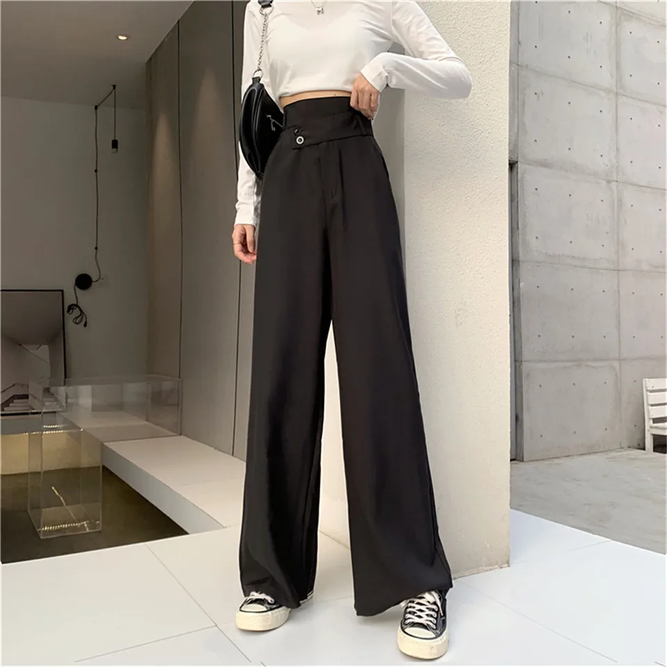 

Sweatpants Women Clothes Pants Streetwear 2020 Winter Fashion Korean Style Wide Leg Harajuku Baggy Black High Waisted Vintage
