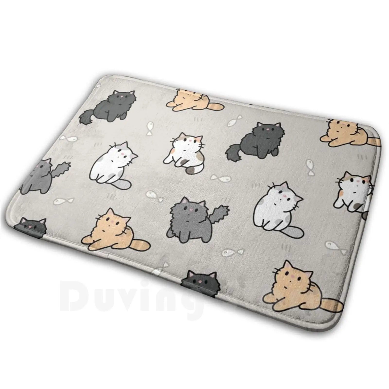 Ковер с рисунком котят и рыб ковер мугги Смешанная порода кошка Табби котенок