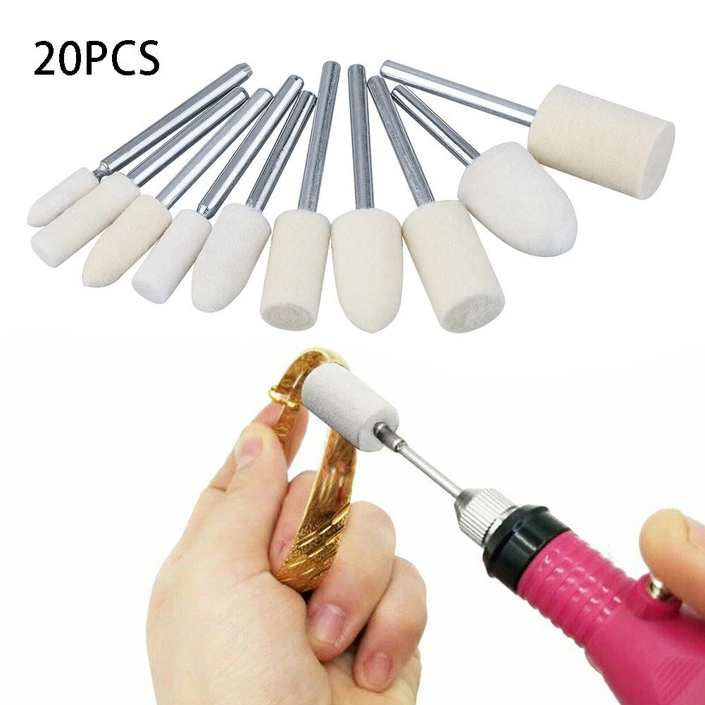 

20Pcs/Set Felt Polishing Buffing Pads Wheel Wool Rotary Tool Kit New And High Qualityused For Various Mould/glass/ Metal/etc