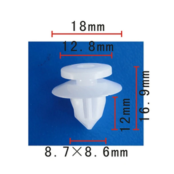 

30/ 100 / 500x OEM Nylon case for Toyota Celica 1993-On #90467-10162 Door Scuff Plate Retainer Clips (18 x 17 x 9mm)