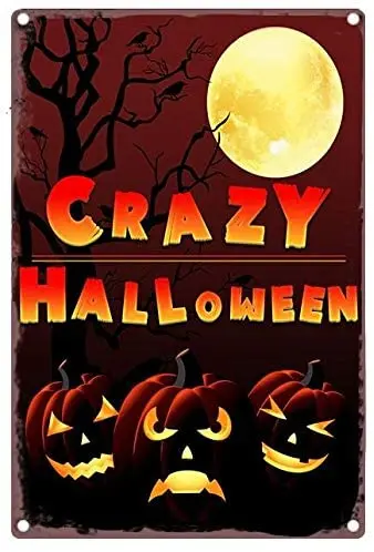 

Meet Retro металлический жестяной знак Декорации для Хэллоуина жестяная живопись 8x12 дюймов настенное украшение (узор 22)