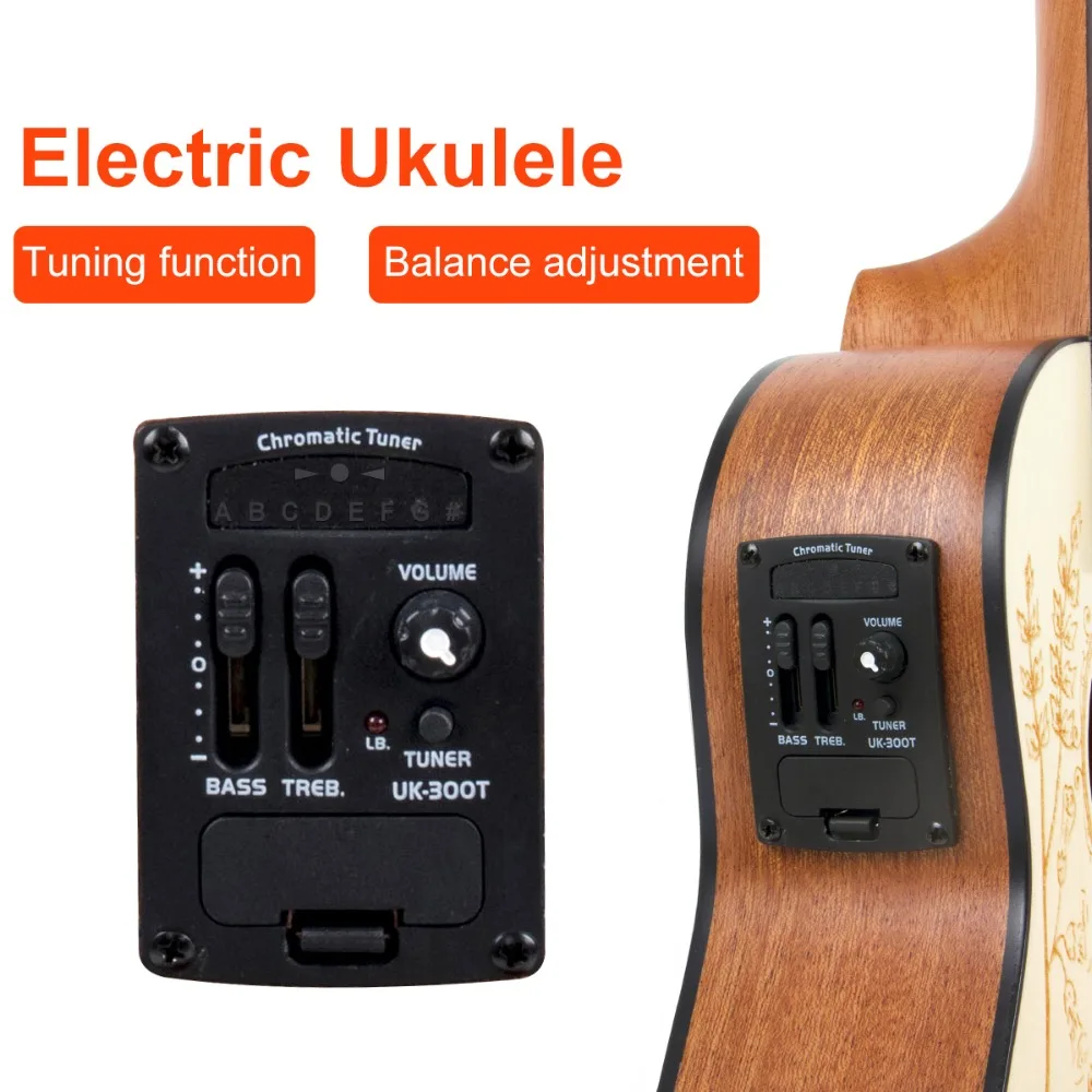 Kmise Твердые ель укулеле концертная электрическая акустическая Ukelele Уке 23 дюймов с Gig Bag