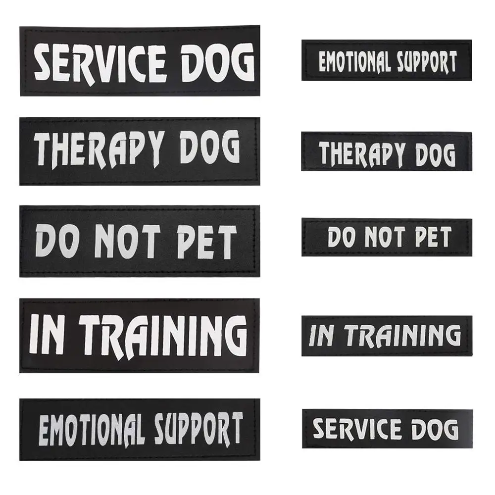 

Pet Patches for Dog Vest Harnesses Reflective Removed Stickers 2PC Id Tags with Hook Backing Do Not Pet In Training for Vest