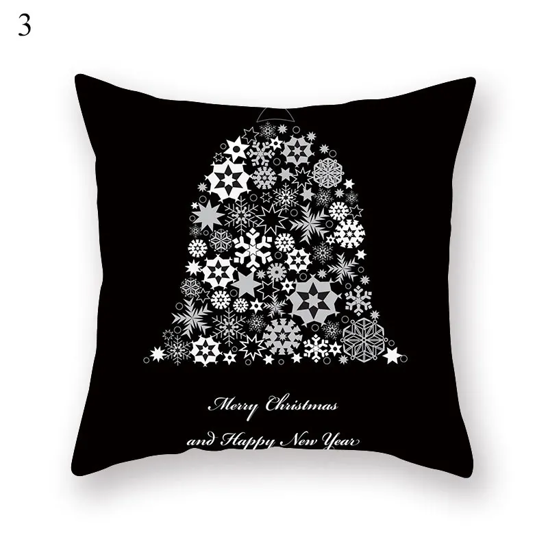 

BLACK pillowcases Christmas Cushion Cover 45*45cm Decorative Pillows Sofa Home Decoration Pillowcase